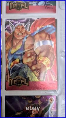 1995 Fleer Metal Marvel Two Full Sets Of 18 Blaster Inserts- Red And Gold- Mint