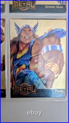 1995 Fleer Metal Marvel Two Full Sets Of 18 Blaster Inserts- Red And Gold- Mint