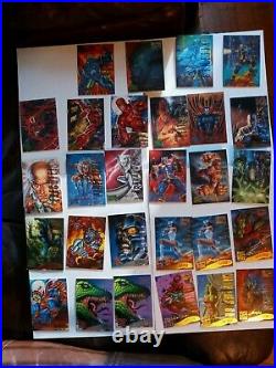 1995 Marvel Masterpiece Emotion Gold Foil Signature Lot Of 28 Cards. Nm-Mt