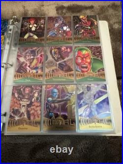 1995 Marvel Metal 137 Card Set Complete + 18 GOLD 18 METAL Wrapped Promo