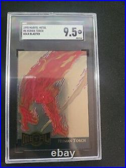 1995 Marvel Metal #6 Gold Blaster Human Torch SGC 9.5