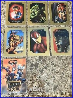 1996 Marvel Masterpieces Base Set Double Impacts Gold Gallery Plus Bonus Binder