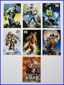 1996 Marvel Masterpieces COMPLETE Base Set 100 Cards PLUS Gallery Double Impacts