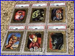 1996 Marvel Masterpieces COMPLETE PSA GRADED Gold Gallery Set NM/M