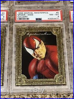 1996 Marvel Masterpieces COMPLETE PSA GRADED Gold Gallery Set NM/M