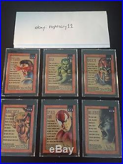 1996 Marvel Masterpieces Complete Base / Double Impact / Gallery Card Sets NM