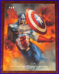 1996 Marvel Masterpieces DOUBLE IMPACT Captain America/Silver Surfer #4 Card