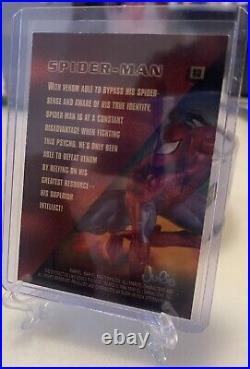 1996 Marvel Masterpieces Duels #79 Venom PSA 8 and #80 Spider-Man