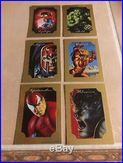 1996 Marvel Masterpieces Gold Gallery Chase Card Set! Cards #1-6! NM