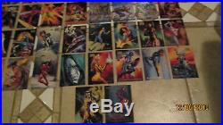 1996 Marvel Masterpieces Lot Of 40 Diff Mint Plus 2 Double Impact Chase Cards