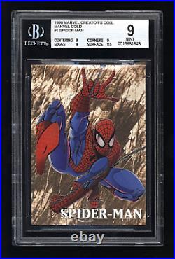 1998 Marvel Creator's Collection Gold Metal Foil #1 of 4 SPIDER-MAN BGS 9 POP 1
