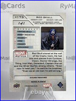 1/1 Red Skull 2023 Upper Deck Marvel Platinum #173 Golden Treasures Parallel