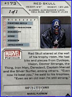 1/1 Red Skull 2023 Upper Deck Marvel Platinum #173 Golden Treasures Parallel