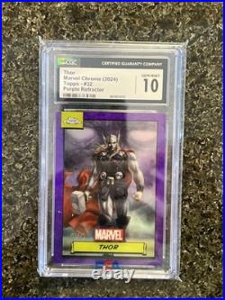 1/75 CGC Gem Mint 10! 2024 Topps Marvel Chrome THOR Purple Refractor