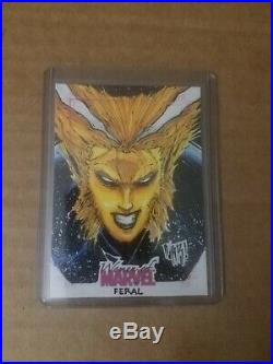 2007 Rittenhouse Women of Marvel Sketch Card Feral by NAR