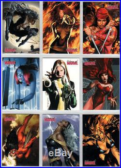 2008 Women of Marvel 1 Master Set Base, Embrace, Embossed & Swimsuit Chase
