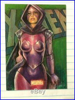 2009 Rittenhouse Marvel 70th Painted Sketch Card X-Men Psylocke By Charles Hall