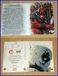 2012 UD Marvel Premier Emotion NAR sketch card Jason Adams DEADPOOL 5/50 E-18