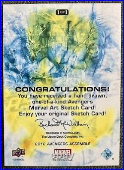 2012 Ud Marvel Avengers Assemble 1/1 Wolverine Sketch Card Auto By Chris Foreman