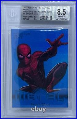 2013 Fleer Retro Marvel Precious Metal Gems PMG Blue Spider-Man 1/50 BGS 8.5