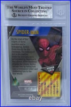 2013 Fleer Retro Marvel Precious Metal Gems PMG Blue Spider-Man 1/50 BGS 8.5
