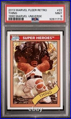 2013 Marvel Fleer Retro 1990 Marvel Universe #22 Thing PSA 9? VHTF? POP 11/0^