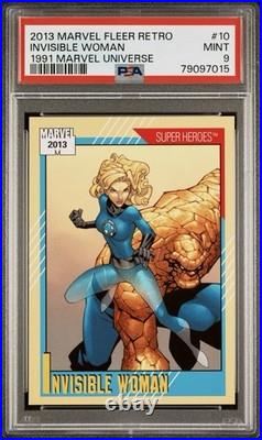 2013 Marvel Fleer Retro 1991 Marvel Universe #10 Invisible Woman PSA 9? RARE