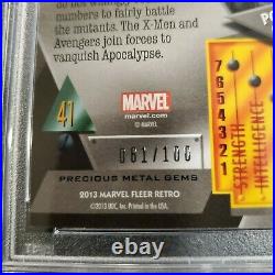 2013 Marvel Fleer Retro Precious Metal Gems APOCALYPSE (41) #61/100 PSA 7