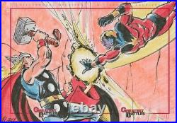 2013 Marvel Greatest Battles THOR Sketch card puzzle 1/1 Mitch Ballard