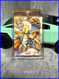 2013 Marvel Universe SketchaFEX Original Sketch Card Storm vs Sabretooth