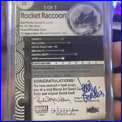 2013 Upper Deck marvel Fleer Rocket Raccoon Artist Sketch Card 1/1