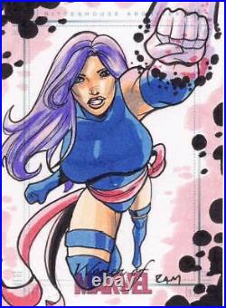 2013 Women of Marvel Series 2 Sketch Card Molinelli Psylocke