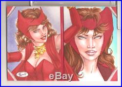 2014 Marvel Premier Sketch 1/1 SCARLET WITCH Rhiannon Owens 2 Panel Full Color