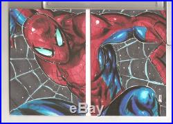 2014 Marvel Premier Sketch 1/1 SPIDER-MAN By Melike Acar Full Color 2 Panel