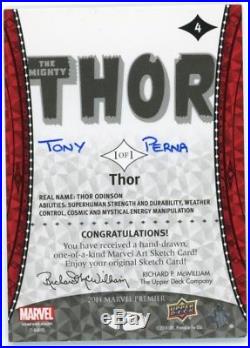2014 Upper Deck UD Marvel Premier sketch card TONY PERNA Thor #4 only /10 made