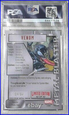 2015 Fleer Retro Marvel Precious Metal Gems PMG Venom Blue /50 PSA 8! GRAIL