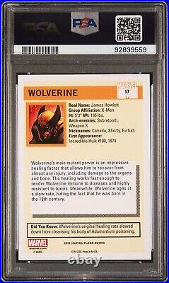 2015 Marvel Fleer Retro 1990 Impel Wolverine #17- PSA 10 Gem Mint