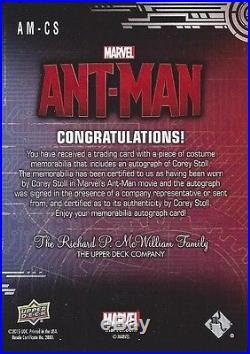 2015 UD Marvel Ant Man BLUEPRINTS Corey Stoll Autograph Memorabilia Card 2/10