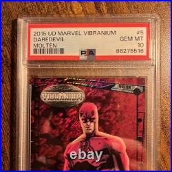 2015 UD Marvel Vibranium #5 Daredevil Molten /299 Color Match PSA 10 Low Pop
