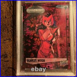 2015 UD Marvel Vibranium Molten /299 #12 Scarlet Witch PSA 9? RARE