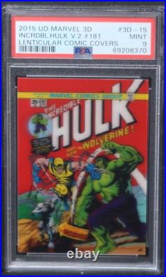 2015 Upper Deck INCREDIBLE HULK #181 Marvel 3D Lenticular #3D-15 PSA 9 Wolverine