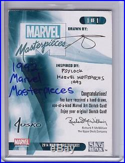 2016 Marvel Masterpieces Sketch DOMINO Awesome Detail Norvien Basio