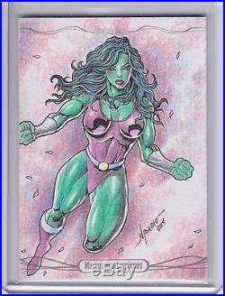 2016 Marvel Masterpieces Sketch SHE HULK Awesome Detail Norvien Basio