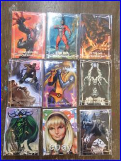 2016 Marvel Masterpieces Trading Cards COMPLETE TIER 1-3 BASE SET #1-81