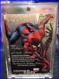 2017 Marvel Fleer Ultra Spider-Man Sketch Card After Romita 1/1 Auto Beautiful