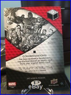 2017 Marvel Premier Spider-Man Jumbo 5x7 Sketch Card By Jim Faustino