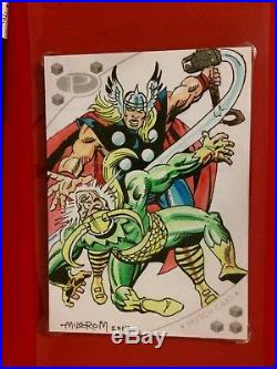 2017 Ud Marvel Premier Thor Vs Loki 1/1 Legendary Artist Signed 5x7 Sketch Vhtf