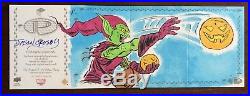 2017 Upper Deck Marvel Premier Jason Crosby Green Goblin Quad Panel Sketch 1/1