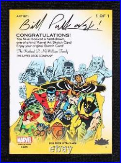 2018 Fleer Ultra Marvel X-Men Sketch Cards Artist's Proof 1/1 Bill Pulkovski c6r