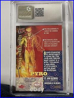 2018 Fleer Ultra X-Men Gold /99, Super Villain PYRO CGC 10 Gem Mint, Pop 1 2018 Fleer Ultra X-Men Gold /99, Super Villain PYRO CGC 10 Gem Mint, Pop 1